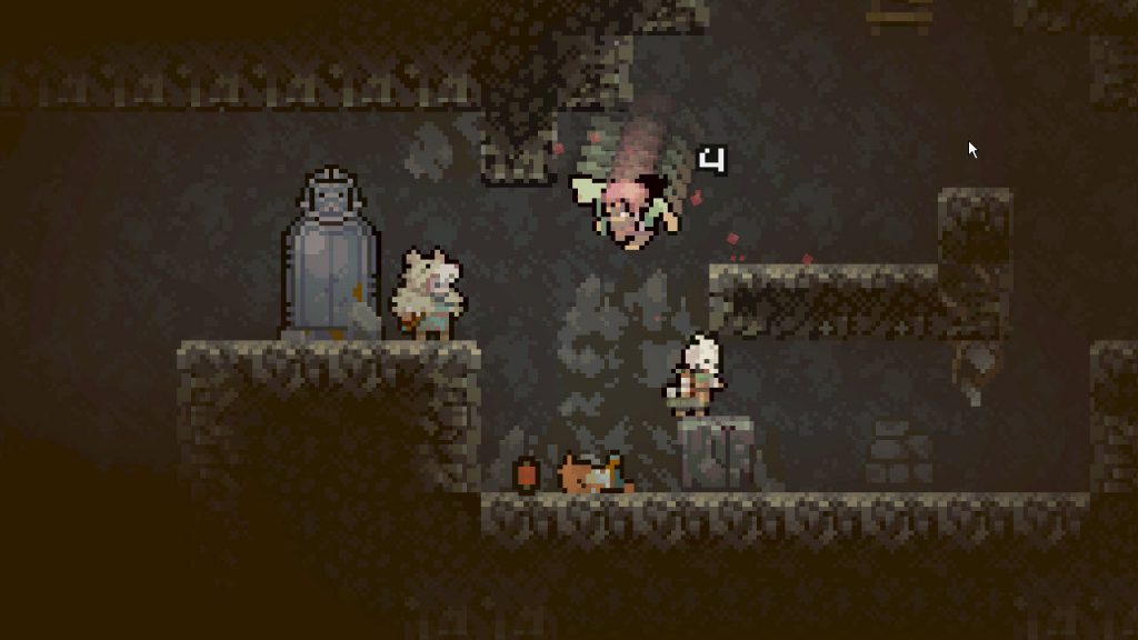 Battling a crazy goblin boss.